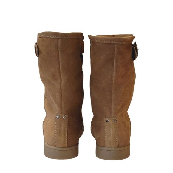 Marc Fisher Mfearra Tan Suede Buckle Detail Pull-On Winter Boot Size 8.5 - Picture 5 of 10